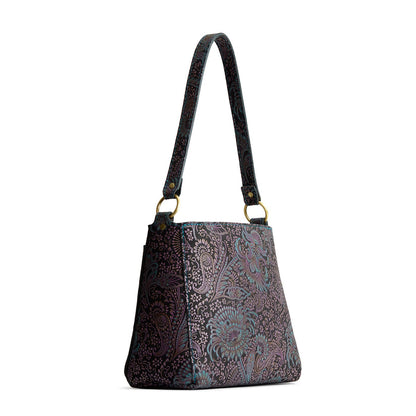 Masquerade*Small | Triangular shoulder bag with antiqued brass finished hardware