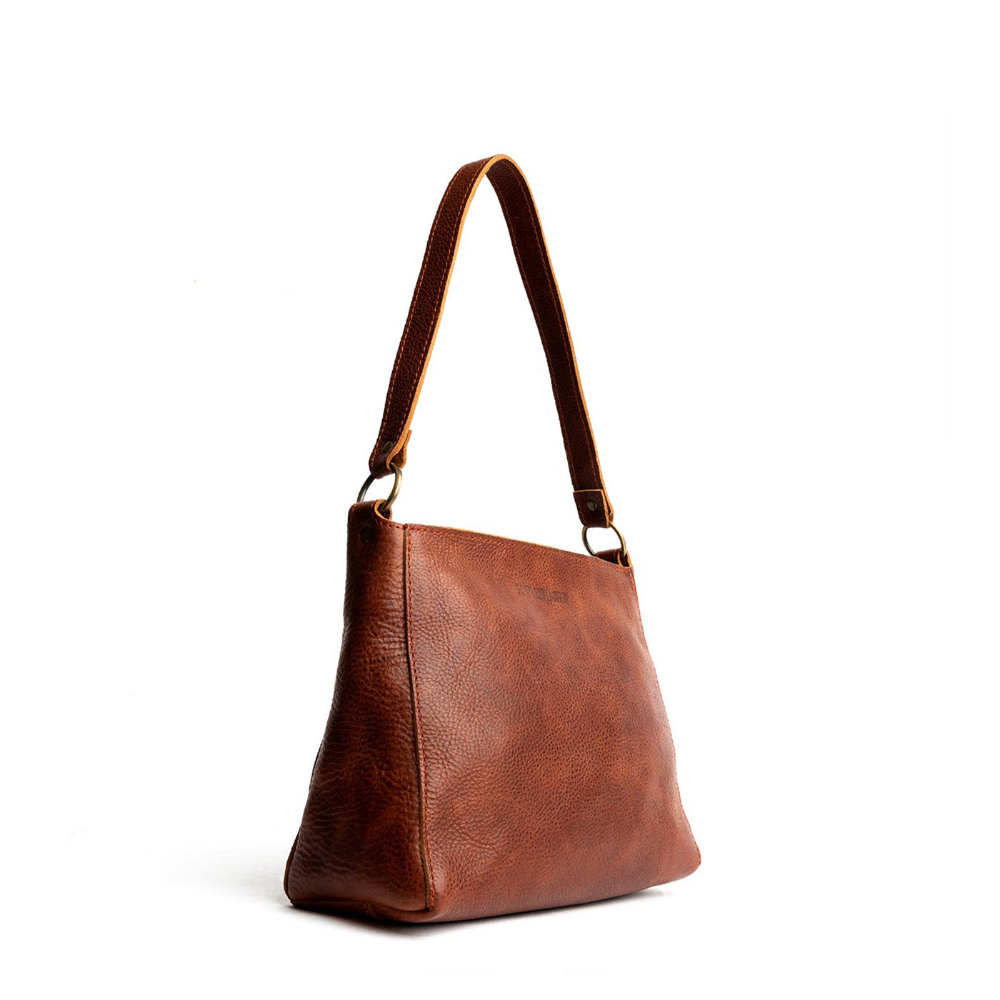 Nutmeg*Small | Triangular shoulder bag with antiqued brass finished hardware