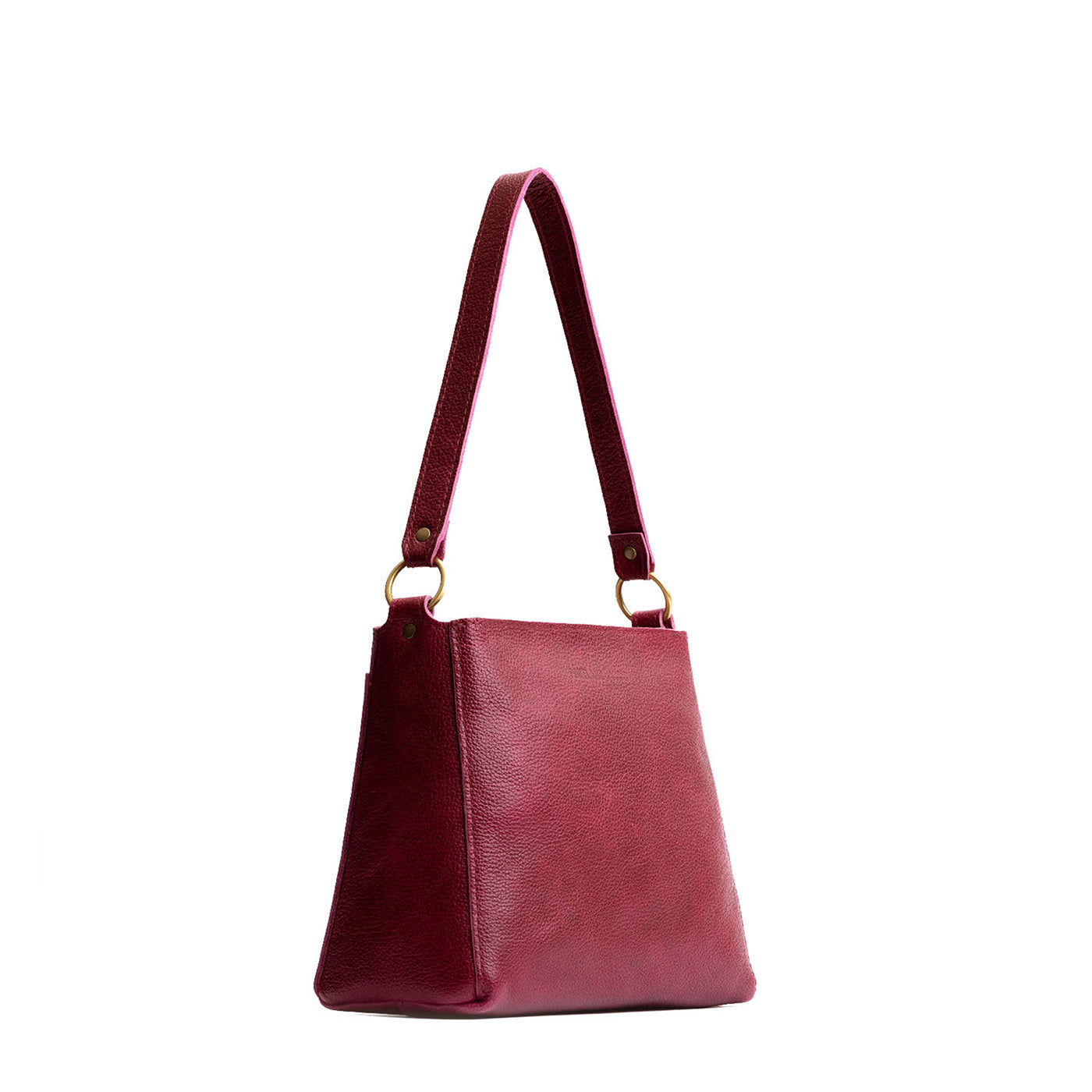 Orchid*Small | Triangular shoulder bag with antiqued brass finished hardware
