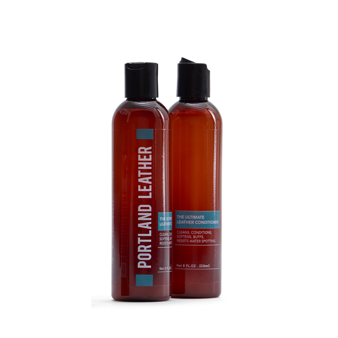 8oz | The Ultimate Leather Conditioner bottles with squeeze disc top cap in 8oz size