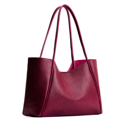 Orchid*Large | Large wide tote with leather straps and snap closure