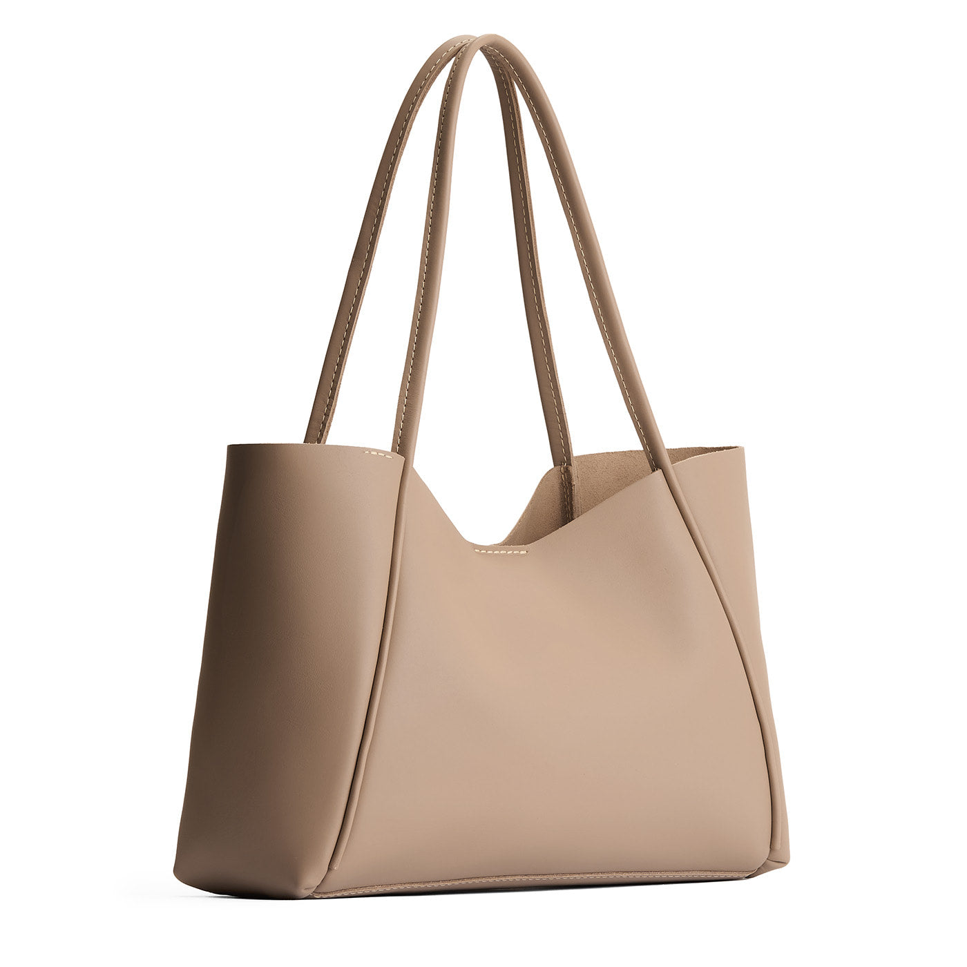 Stone*Large | Large wide tote with leather straps and snap closure