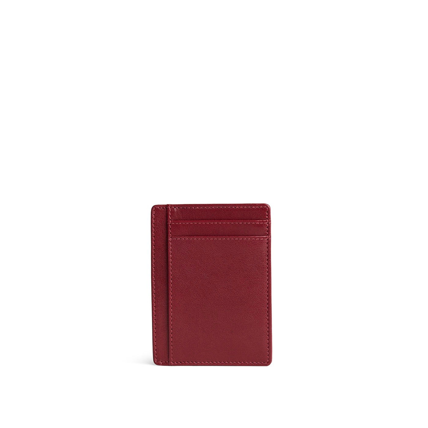 Red Rock | Vertical leather card holder on a white background