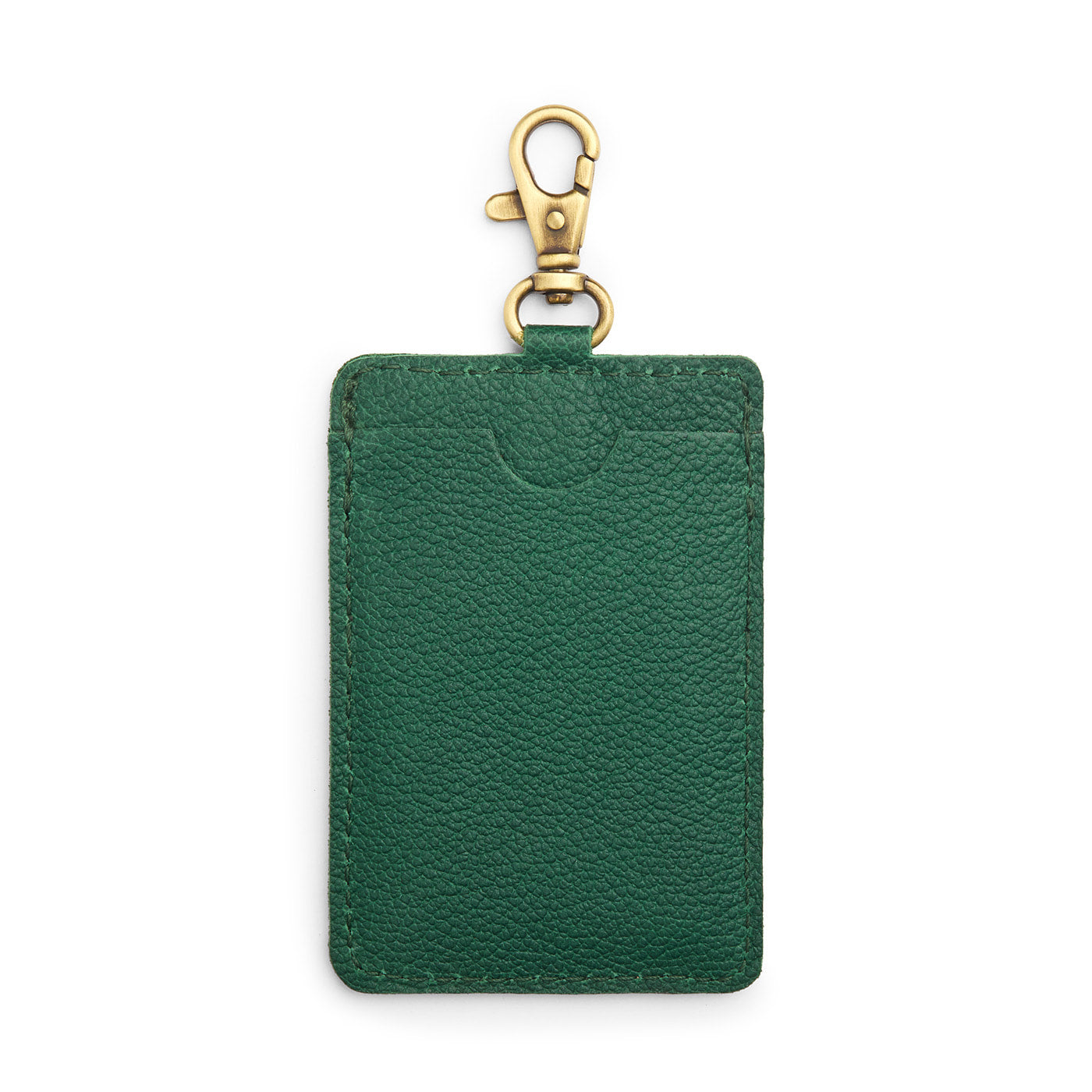 Bacalar | A leather card holder with a swivel lobster clasp on a white background