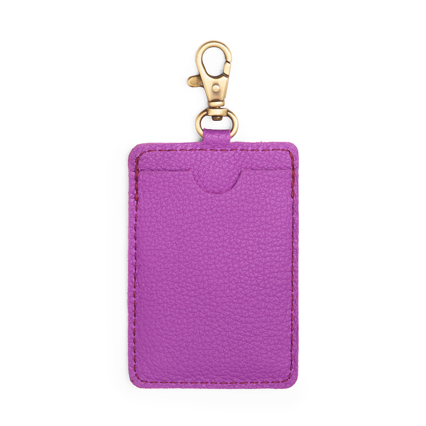 Cattleya | A leather card holder with a swivel lobster clasp on a white background