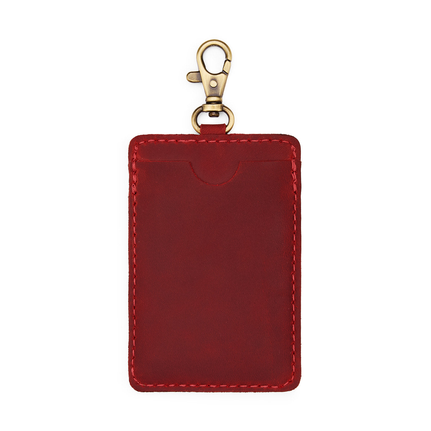 Phoenix | A leather card holder with a swivel lobster clasp on a white background