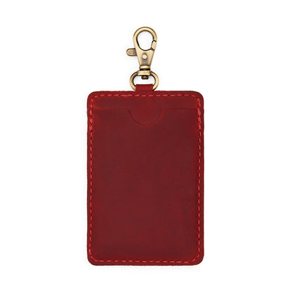 Phoenix | A leather card holder with a swivel lobster clasp on a white background
