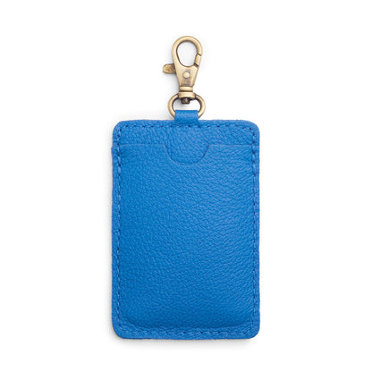 Skydive | A leather card holder with a swivel lobster clasp on a white background