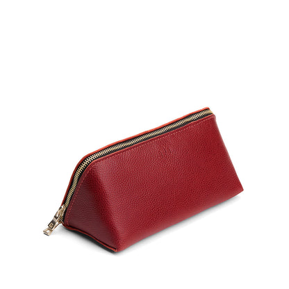 Chili Red | Triangular shaped pouch with extra long zipper