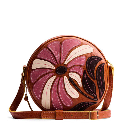 Wildflower Sienna*Large | Circle shaped crossbody bag with embroidered flower design