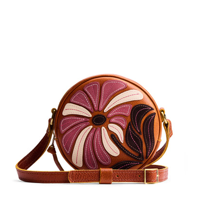 Wildflower Sienna*Small | Circle shaped crossbody bag with embroidered flower design