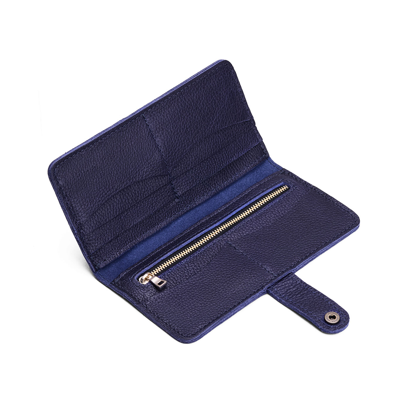 Cobalt | Leather wallet with snap closure