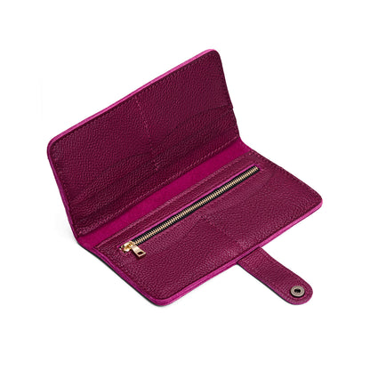 Orchid | Leather wallet with snap closure