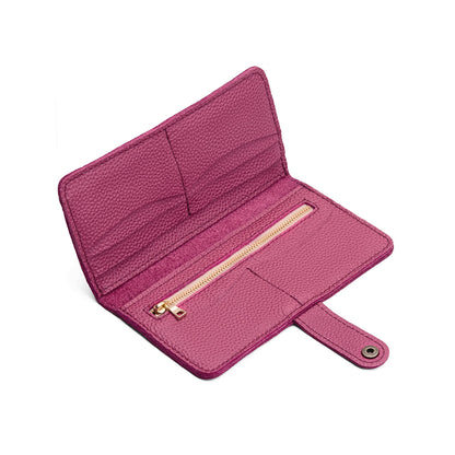 Wild Rose | Leather wallet with snap closure