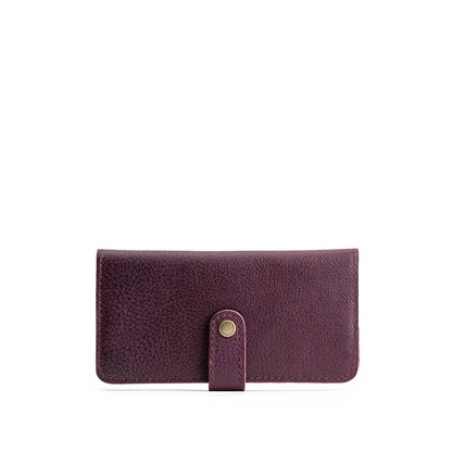 Plum | Leather wallet with snap closed