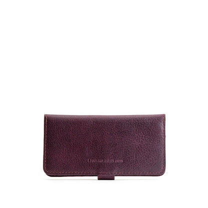 Plum | Back of leather wallet closed