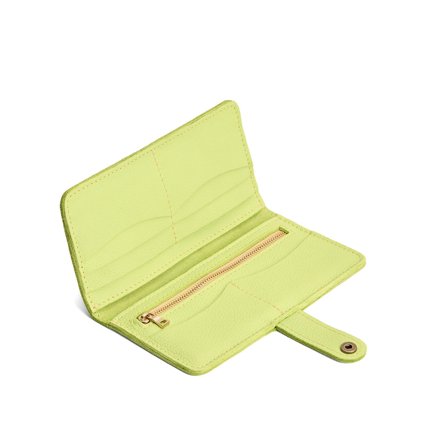 Shadow Lime | Leather wallet with snap closure