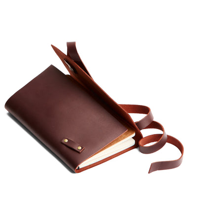 Cognac*Large | Wrap Journal open