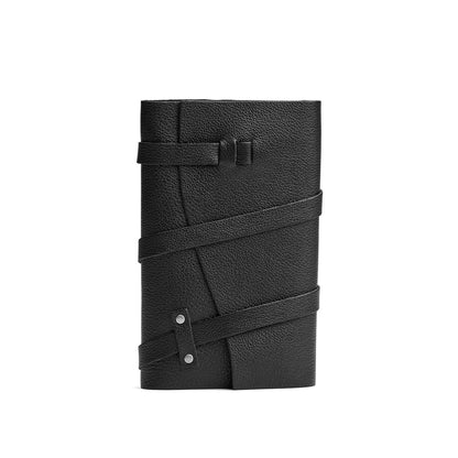 Pebbled--black*Large | Wrap Journal closed