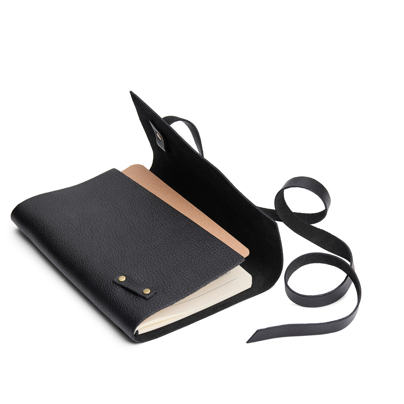 Pebbled--black*Large | Wrap Journal open