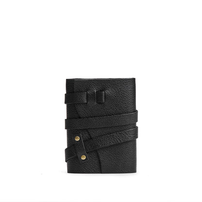 Pebbled--black*Small | Wrap Journal closed