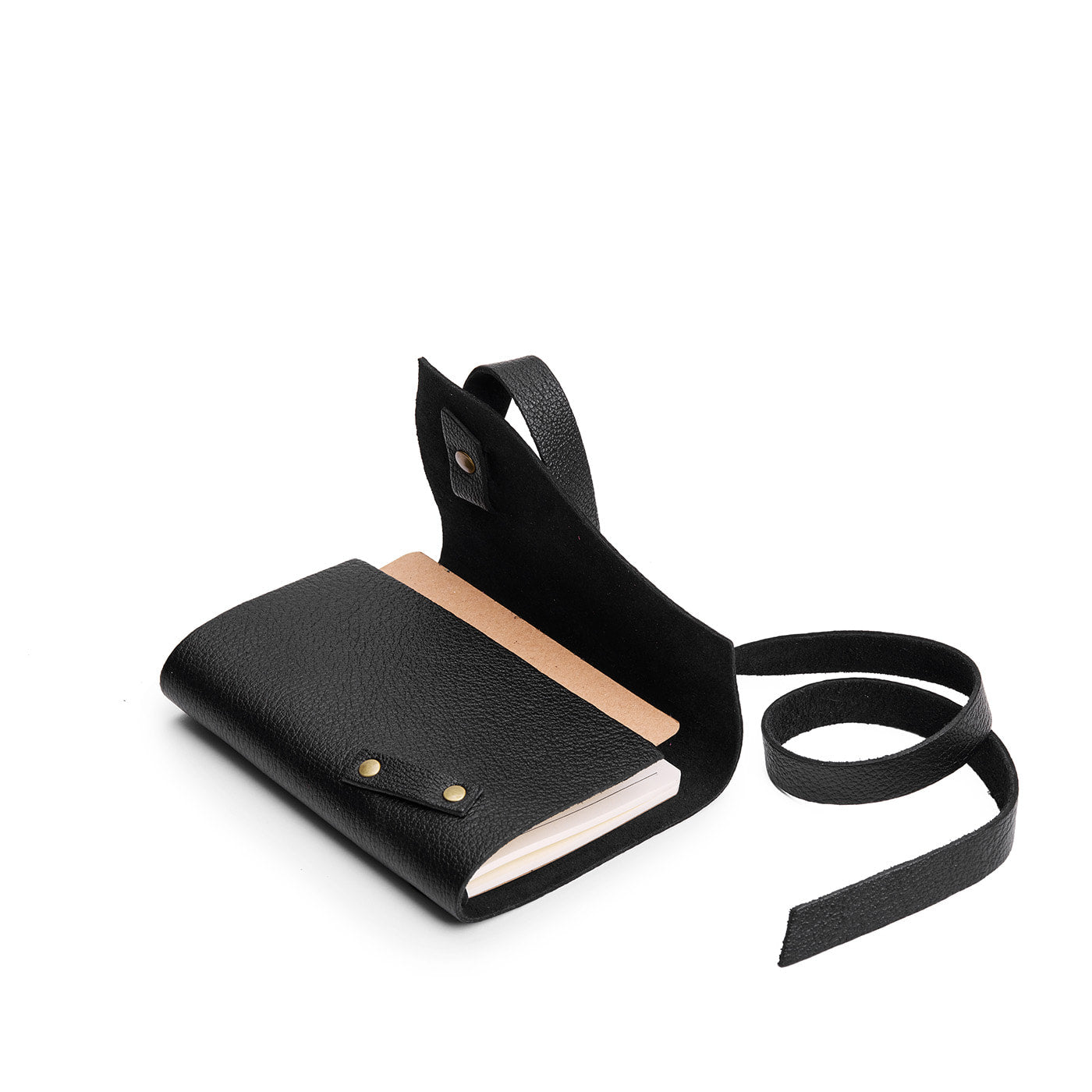 Pebbled--black*Small | Wrap Journal open