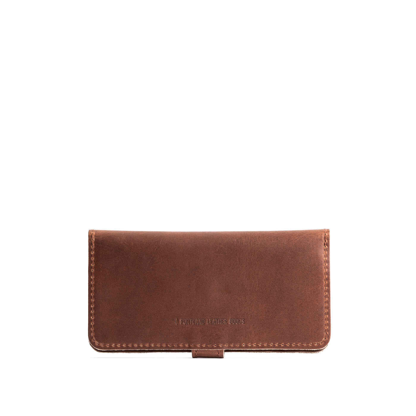 English Tan | Back of leather wallet closed