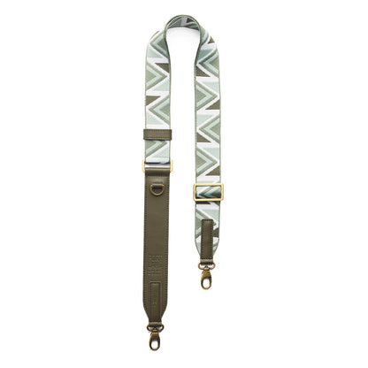 Juniper | Adjustable fabric and leather strap with zig zag pattern