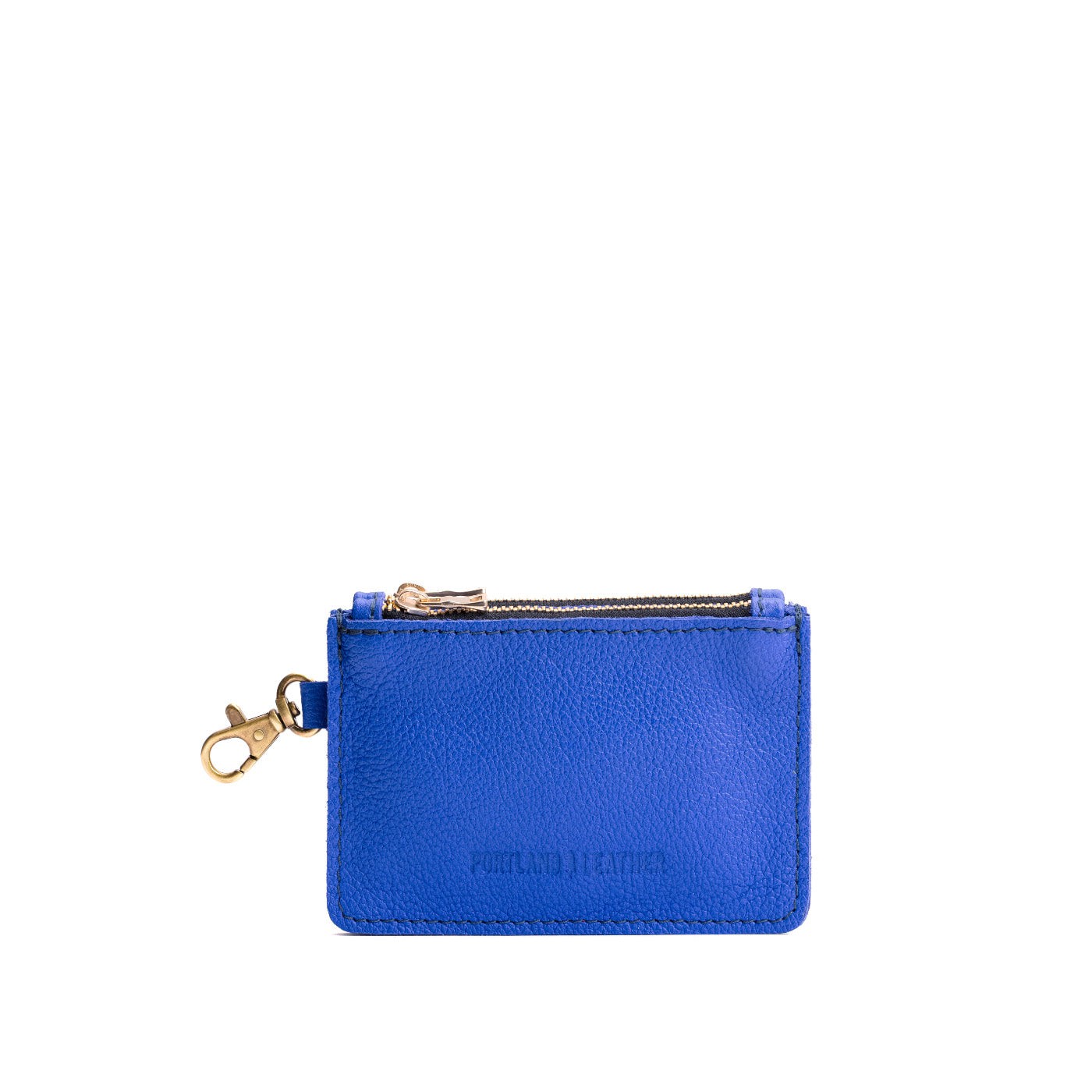 Astro Blue | Leather double zip wallet with keychain clasp