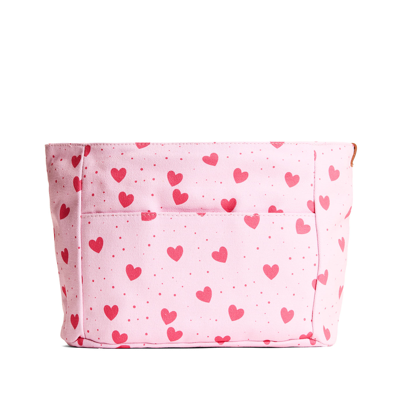 Pink Crush*Zipper*Medium | Heart printed canvas organizer with pockets