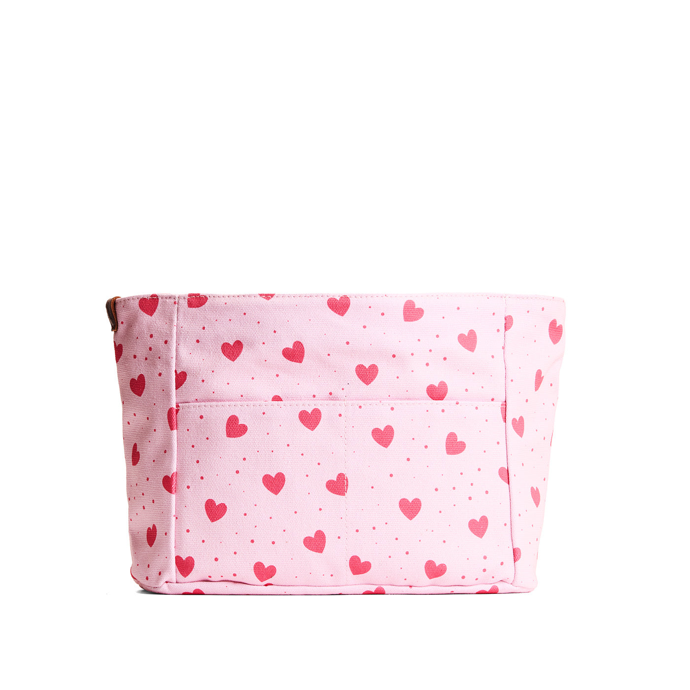 Pink Crush*Zipper*Small | Heart printed canvas organizer with pockets