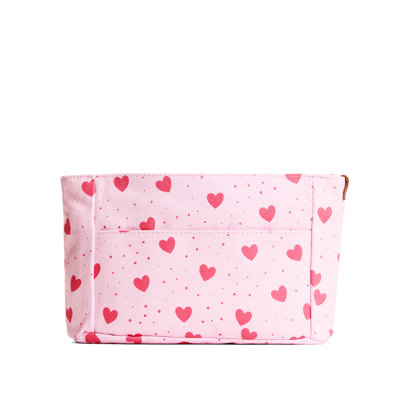 Pink Crush*Zipper*Small | Heart printed canvas organizer with pockets