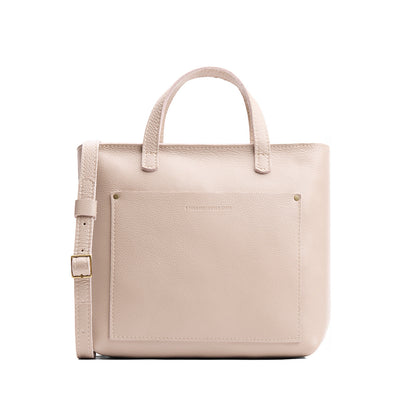 Oatmilk*Zipper | Midsize crossbody tote with handles and a pocket