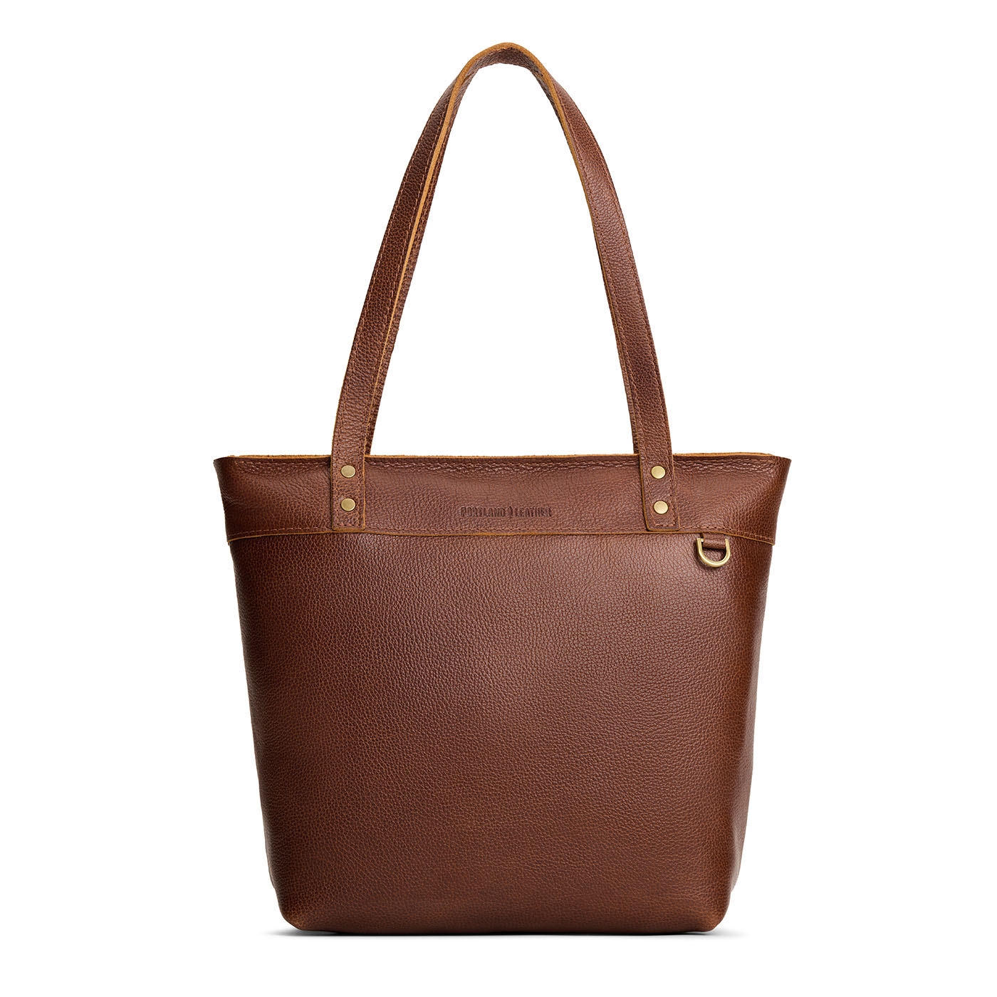 Asheville*Medium*Zipper | Leather tote bag with riveted straps and exterior key loop