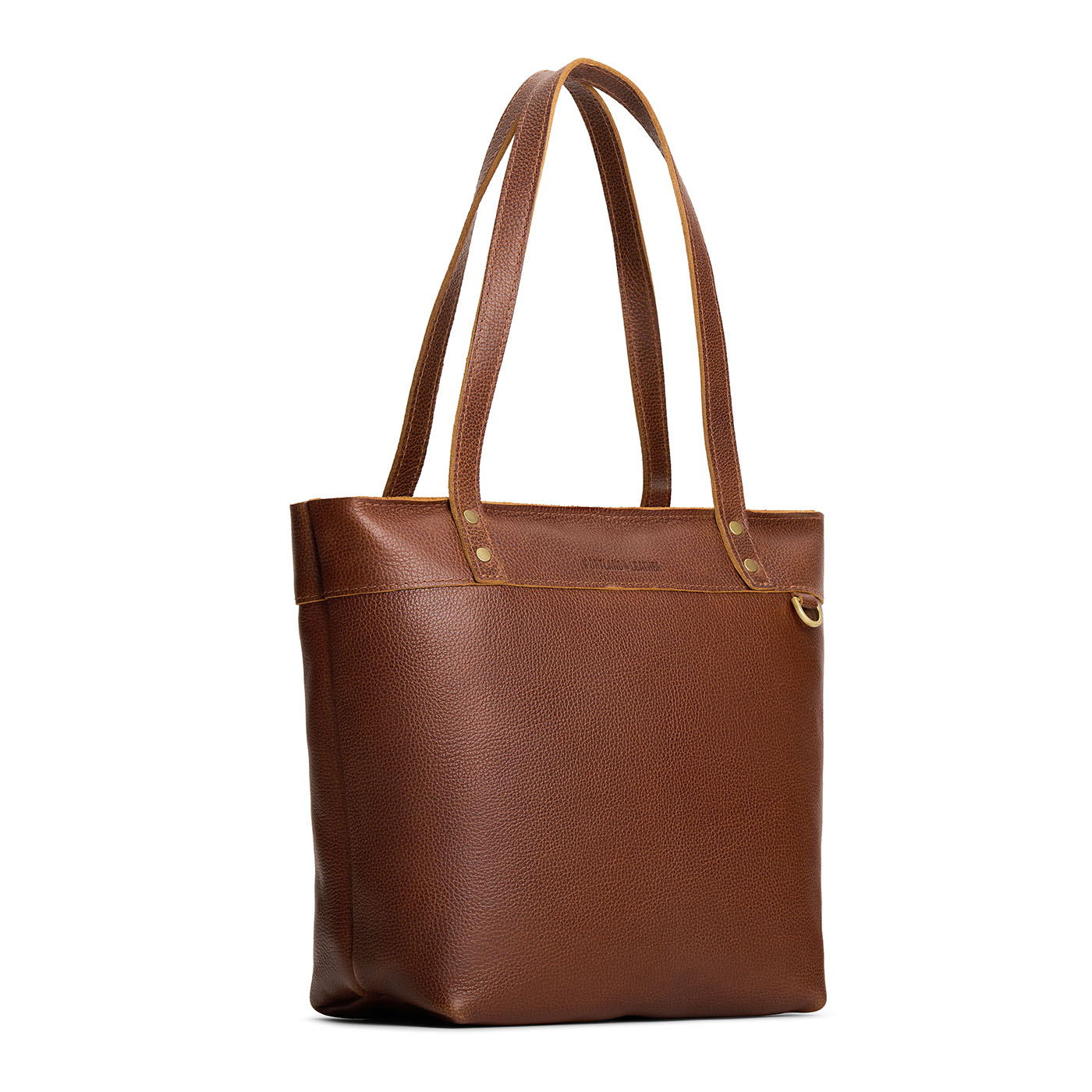 Asheville*Medium*Zipper | Leather tote bag with riveted straps and exterior key loop