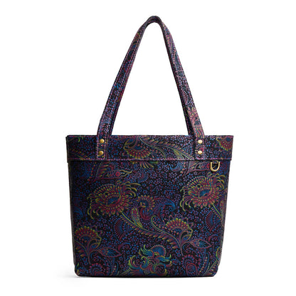 Carnival*Medium*Zipper | Leather tote bag with riveted straps and exterior key loop