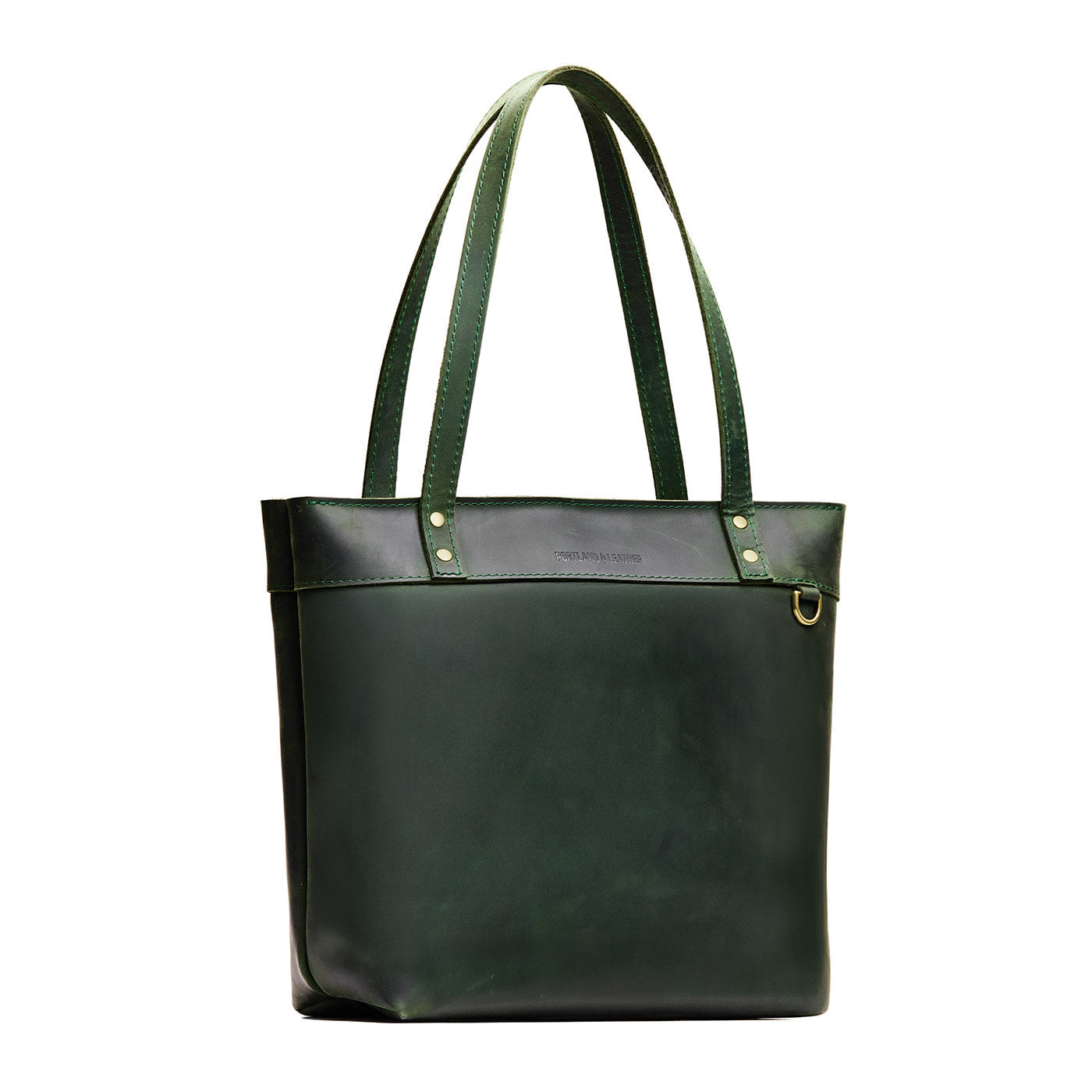Evergreen*Medium*Zipper | Leather tote bag with riveted straps and exterior key loop