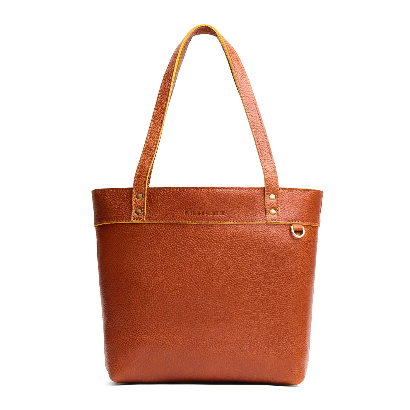 Sienna*Medium*Zipper | Leather tote bag with riveted straps and exterior key loop